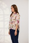 JOLENE RUFFLE BLOUSE - monet flor